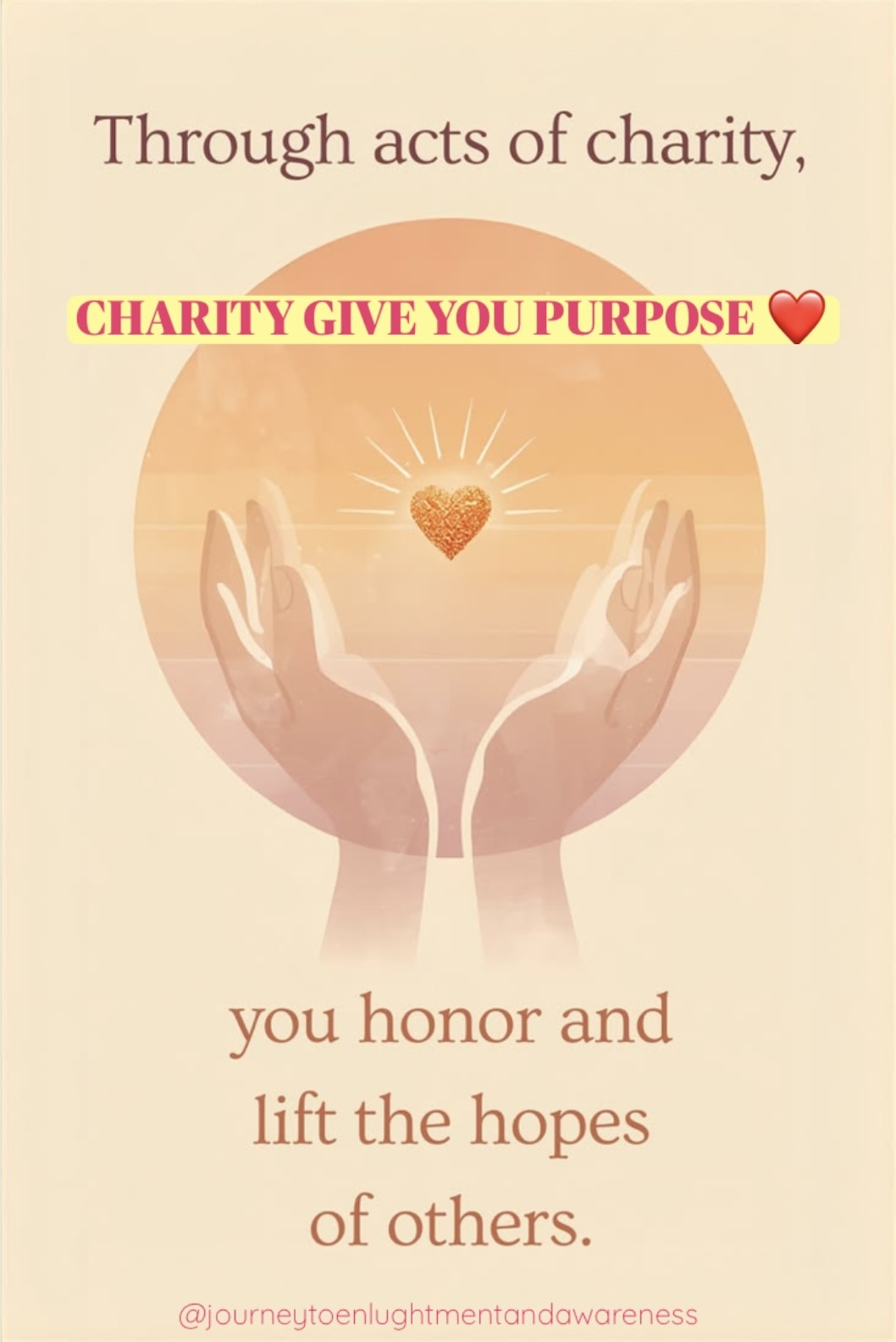 Charity gives you purpose